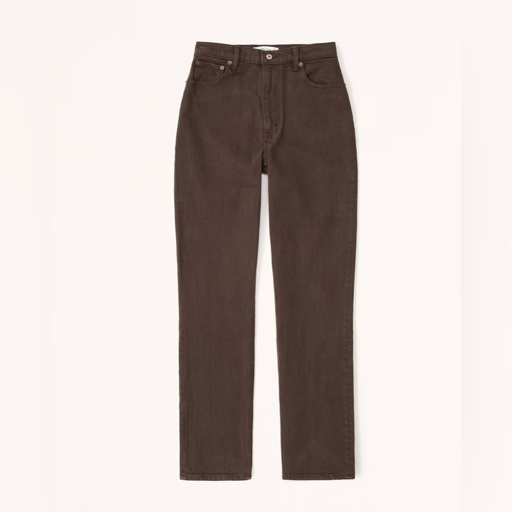 Abercrombie & Fitch Jeans 29 8 Faded Brown 90s Straight High Rise Curve Love